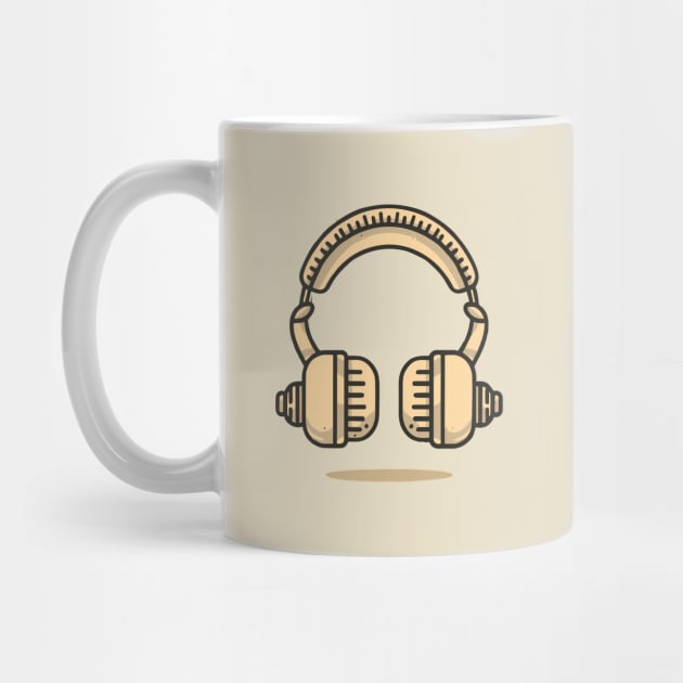 Line art of an old headphones by design/you/love